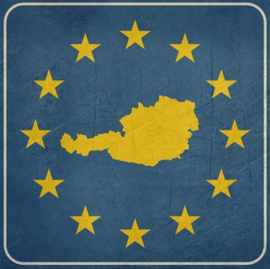 Grunge Avusturya Avrupa düğmesi