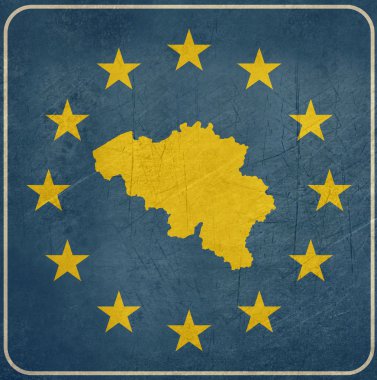 Grunge Belgium European button