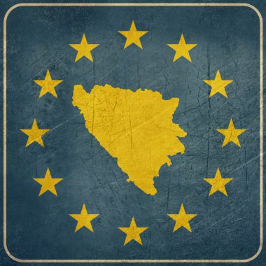 Grunge Bosna ve Hersek Avrupa düğmesi