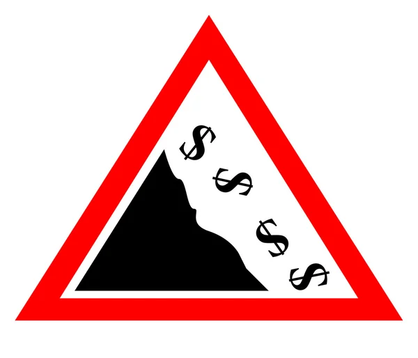 Falling dollar currency concept sign — Stock Photo, Image