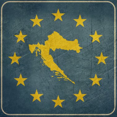 Grunge Hırvatistan Avrupa düğmesi