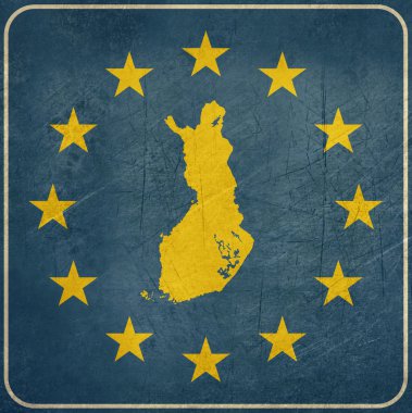 Grunge Finlandiya Avrupa düğmesi