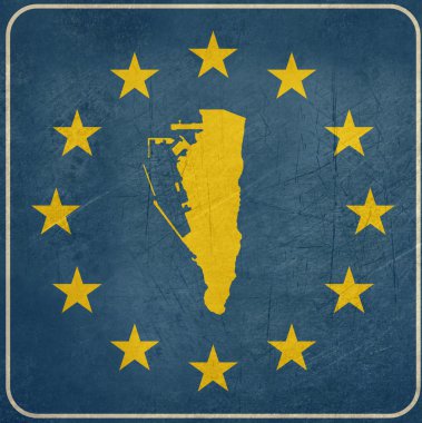 Grunge Cebelitarık Avrupa düğmesi