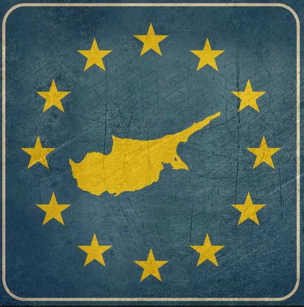 Grunge Κύπρος Ευρωπαϊκή κουμπί — Φωτογραφία Αρχείου