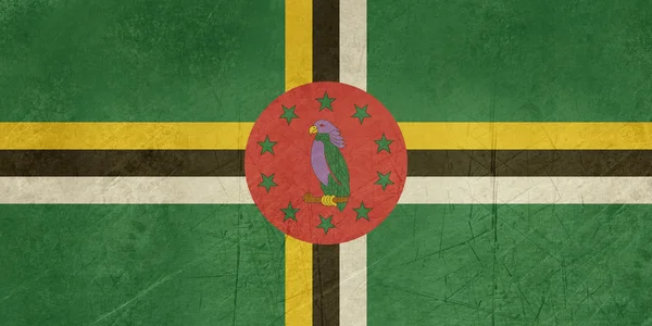 Grunge Dominica Flagge — Stockfoto