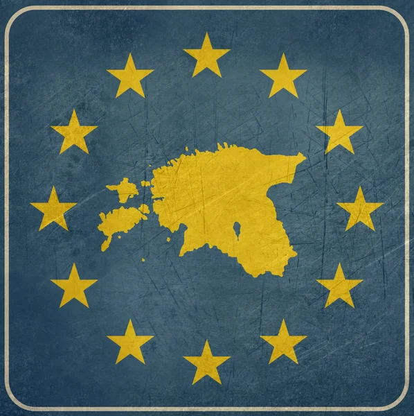 Grunge Estonia European button — Stock Photo, Image