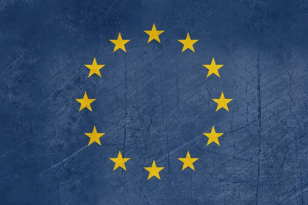 De vlag van de Europese Unie van de grunge — Stockfoto