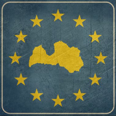 Grunge Letonya Avrupa düğmesi