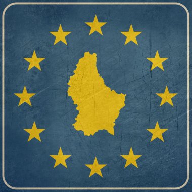 Grunge Lüksemburg Avrupa düğmesi