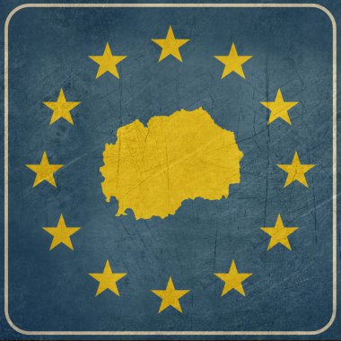 Grunge Makedonya Avrupa düğmesi