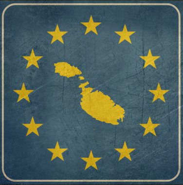 Grunge malta Avrupa düğmesi