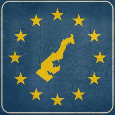 Grunge monaco Avrupa düğmesi