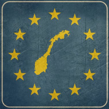 Grunge Norveç Avrupa düğmesi