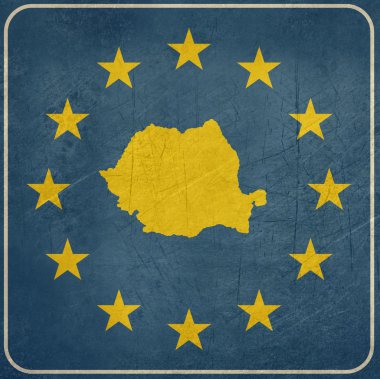 Grunge Romanya yol levhası