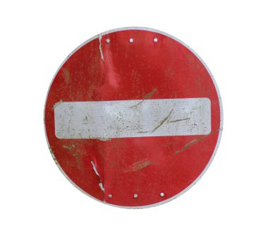 aşınmış metal durmak yol levhası