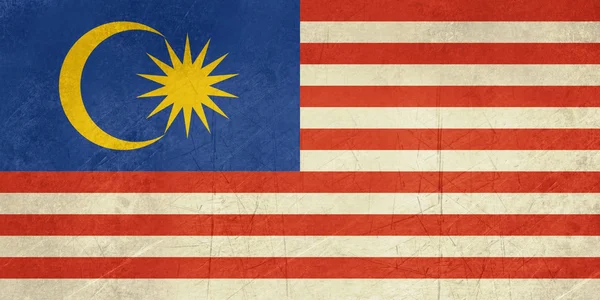 Grunge malaysia flagga — Stockfoto