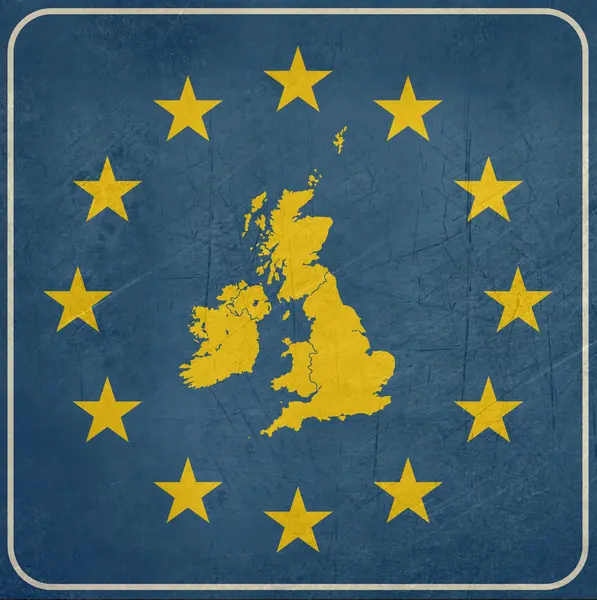Grunge Reino Unido botón europeo — Foto de Stock