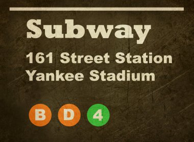 Grunge yankee Stadyumu metro işareti