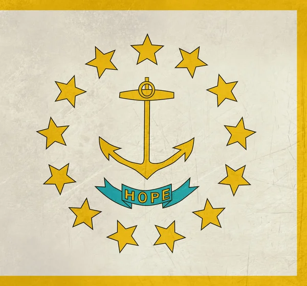 Grungr rhode Inselstaat Flagge — Stockfoto