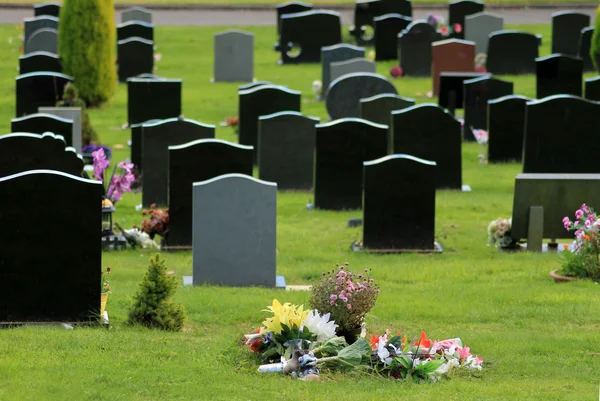 Flores en el cementerio — Foto de Stock