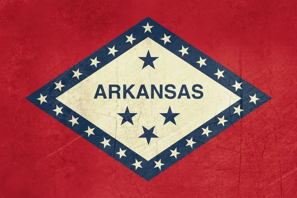 Bandeira do Estado de Grunge Arkansas — Fotografia de Stock