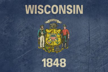 Grunge wisconsin eyalet bayrağı