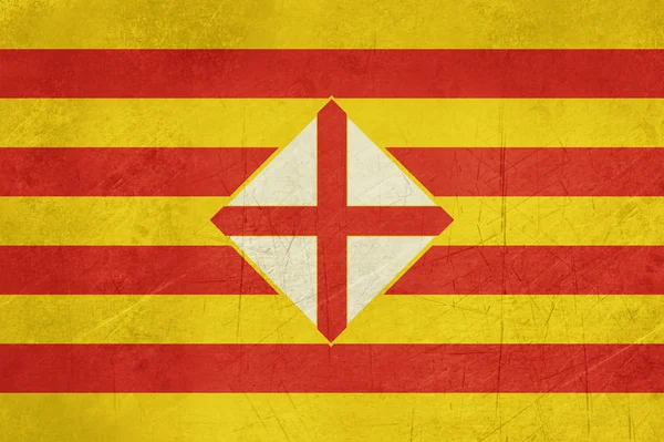 Grunge-Flagge der Provinz Barcelona — Stockfoto