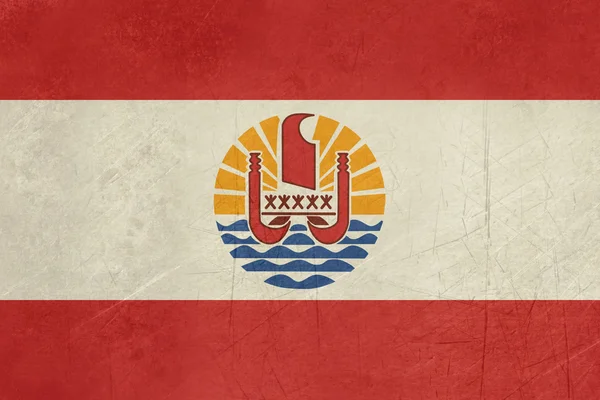 Grunge Francia Polinézia zászló — Stock Fotó