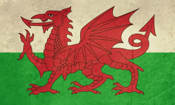 Grunge welsh vlag — Stockfoto