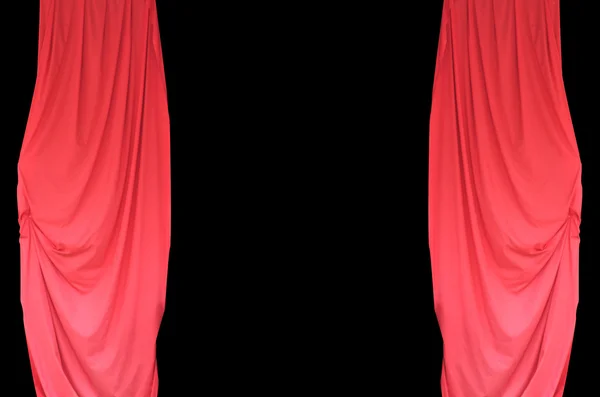 Open red stage theater curtains