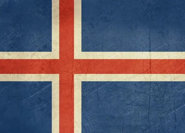 Grunge Bandera de Islandia —  Fotos de Stock