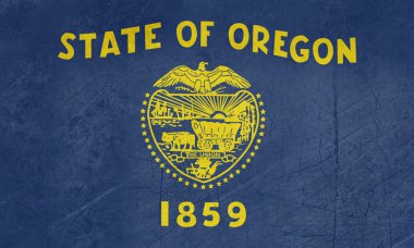 Grunge Oregon state flag clipart