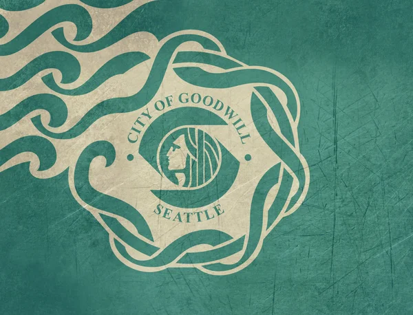 Grunge drapeau de la ville de Seattle — Photo