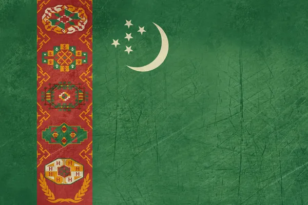 Grunge Turkmenistán Bandera —  Fotos de Stock