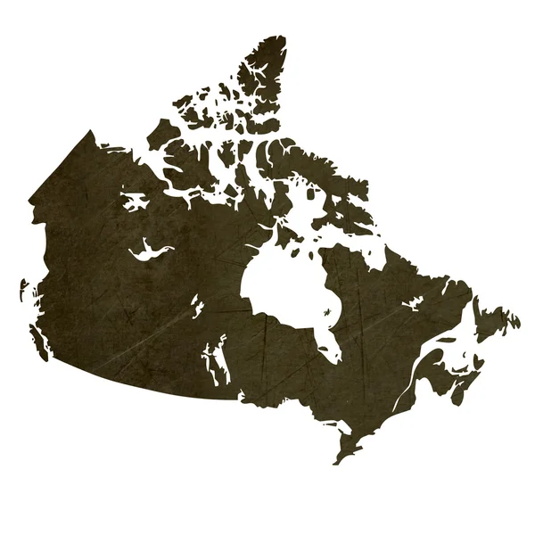 Carte sombre et silhouette du Canada — Photo