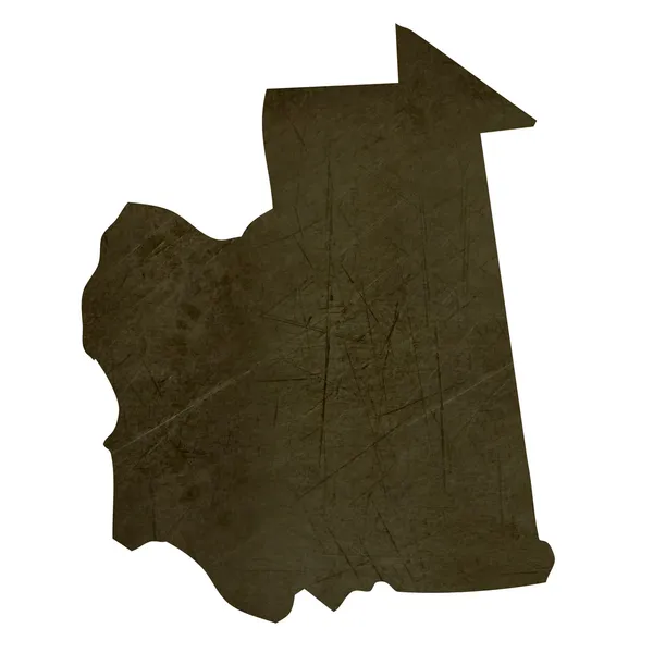 모리타니의 어두운 silhouetted 지도 — 스톡 사진