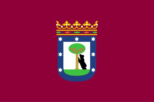 Madrid stad vlag — Stockfoto