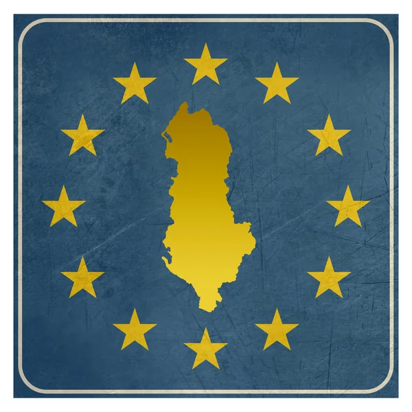 Albánský Evropské tlačítko — Stock fotografie