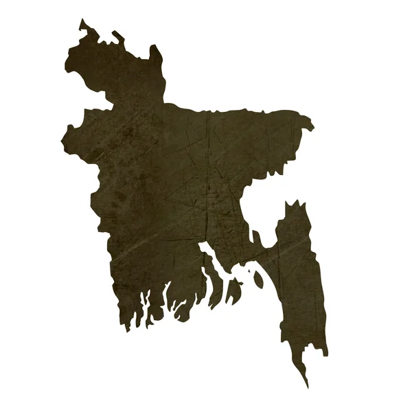 Dark silhouetted map of Bangladesh — Zdjęcie stockowe
