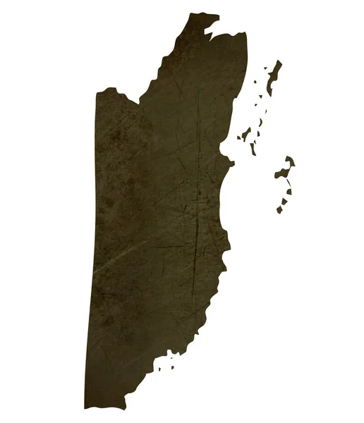Carte sombre et silhouette de Belize — Photo