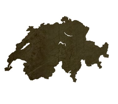 Dark silhouetted map of Switzerland