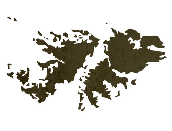Dark silhouetted map of Falkland Islands — Stock Photo, Image