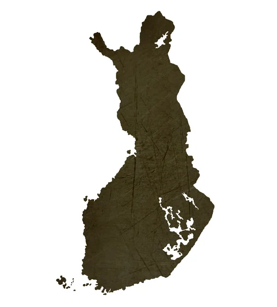 Dark silhouetted map of Finland — Stock Photo, Image