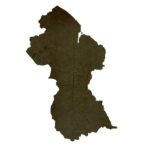 Темно силуетними карту Гаяни — стокове фото
