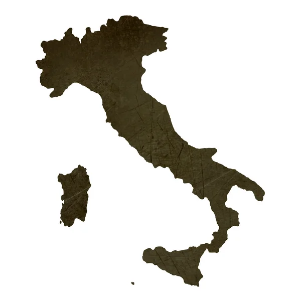 Mappa sagomata scura dell'Italia — Foto Stock