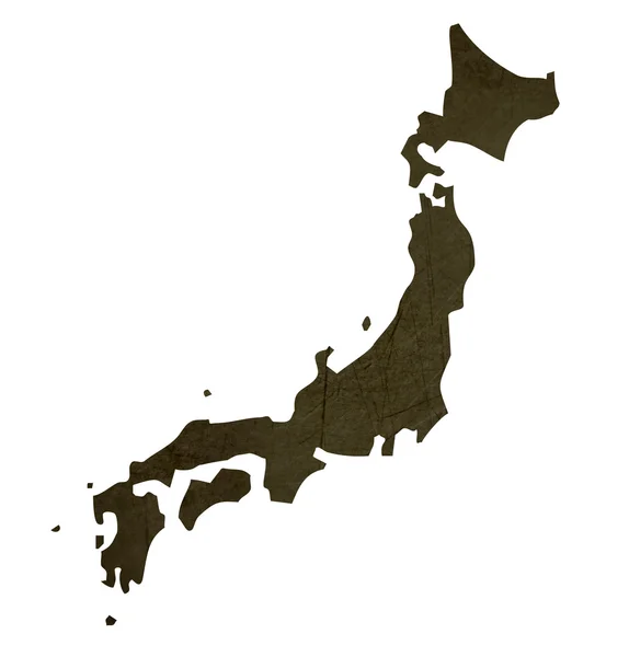 Dunkel silhouettierte Karte von Japan — Stockfoto
