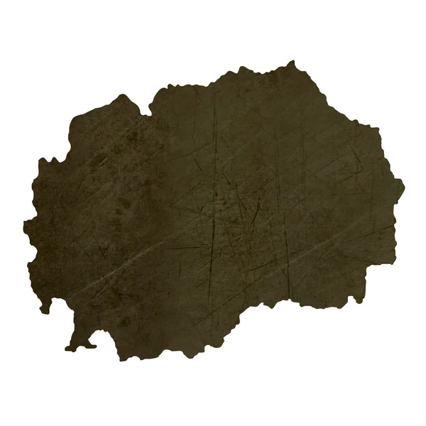Dunkel silhouettierte Karte von Mazedonien — Stockfoto