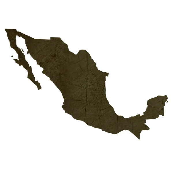 Dark silhouetted map of Mexico — Stock Photo, Image