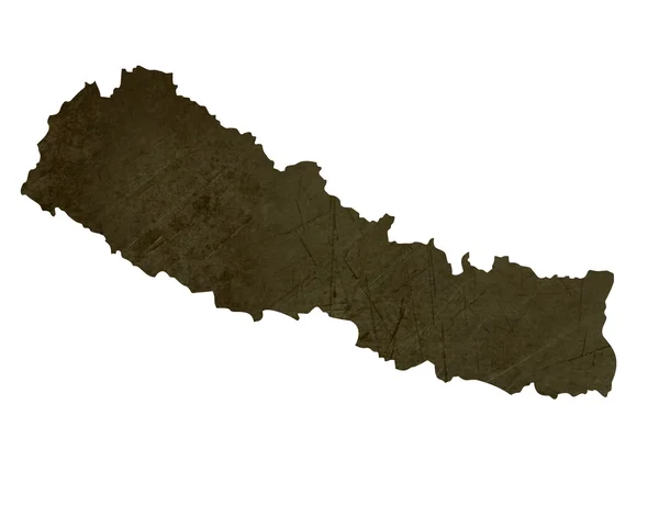 Mapa silhueta escura de Nepal — Fotografia de Stock