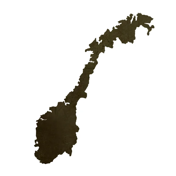 Dunkel silhouettierte Karte von Norwegen — Stockfoto